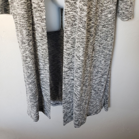 Bobeau Small Duster Cardigan Slit Sides Grey Space Dye Soft Comfy Fall Winter - Picture 7 of 10
